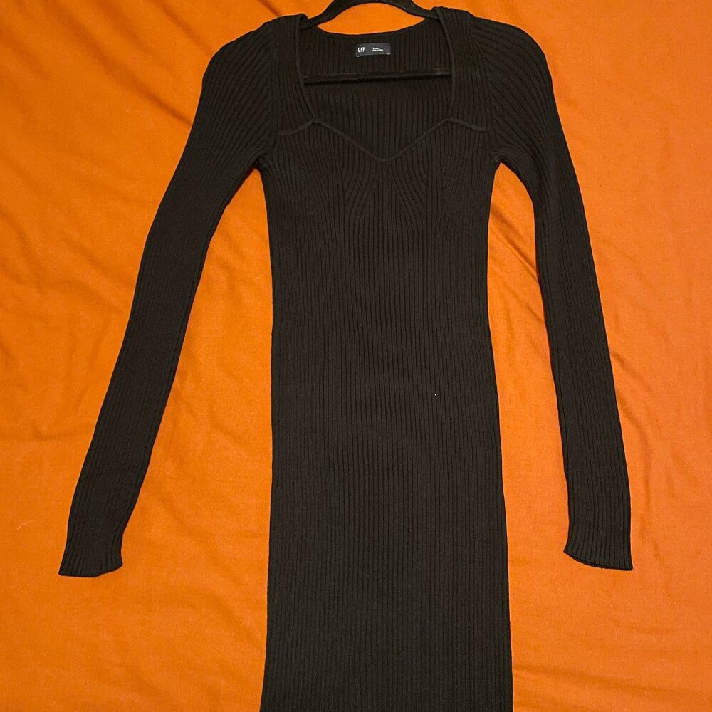 Sweetheart Rib Midi Sweater Dress